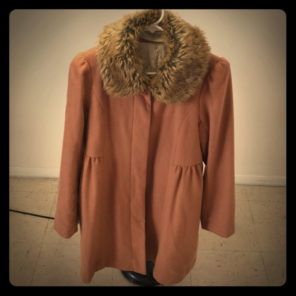 Japan Earth Music & Ecology Pink Wool Coat Size M